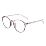 Round Blue Light Glasses - Light Gray Transparent