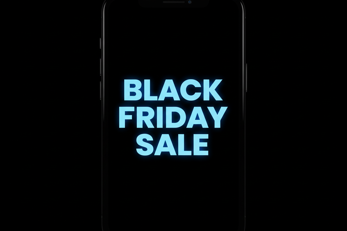 only BLACK FRIDAY SALE text in neon