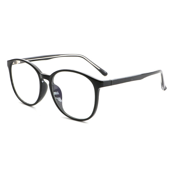 Round Blue Light Glasses - Black